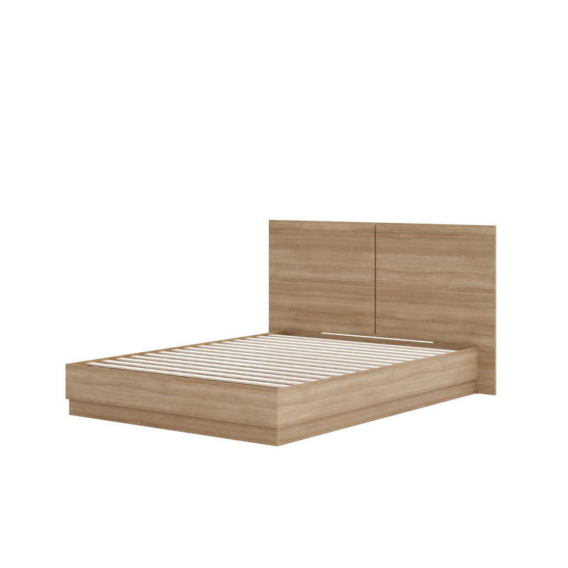 Lit plateforme Jodeen, Brun, Double