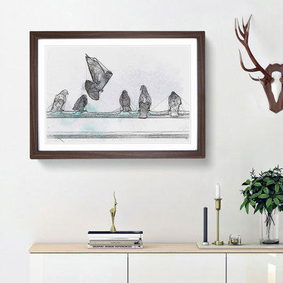 Pigeons - Picture Frame Graphic Art Print