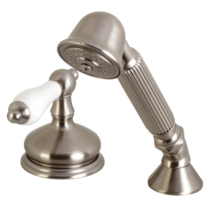 Kingston Brass Deck Mount Hand Shower with Diverter for Roman Tub Faucet, Brushed Nickel