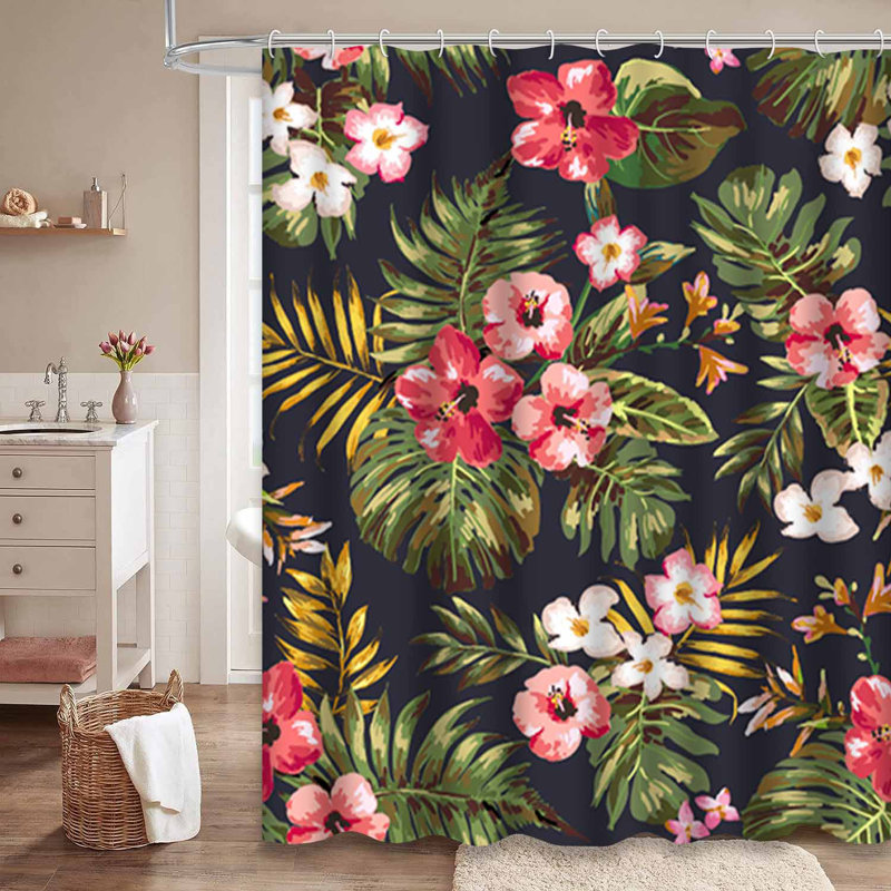 Rideau de douche Tropical Flower Blossom, L 72 po x l 78 po