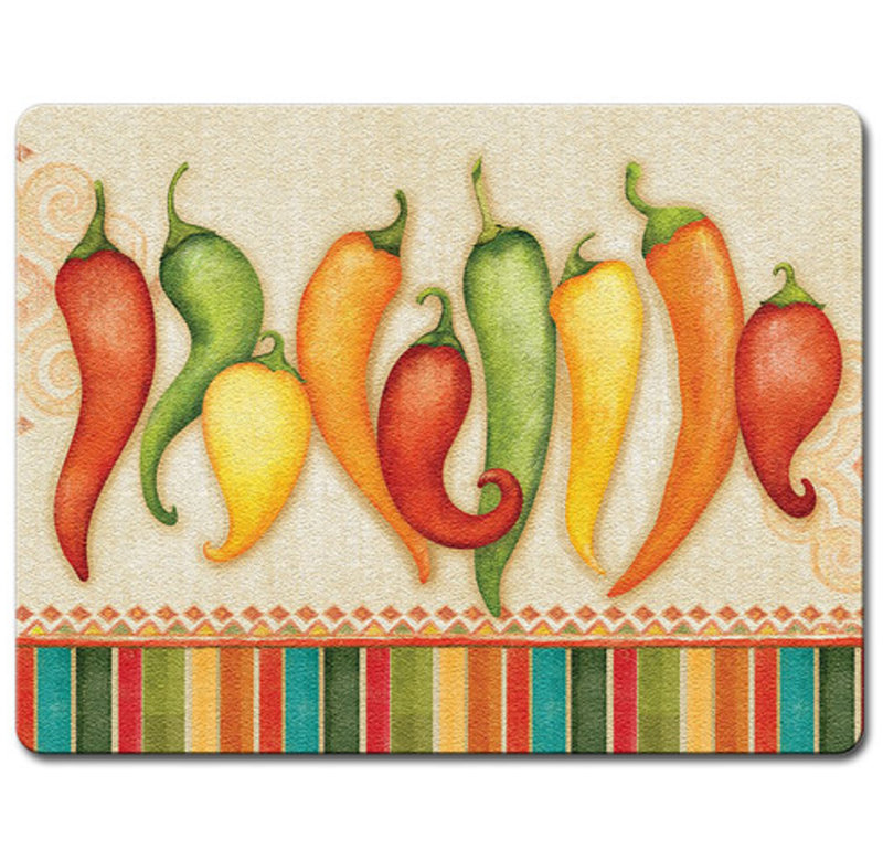 Planche à découper en verre trempé à poivrons highland home chili