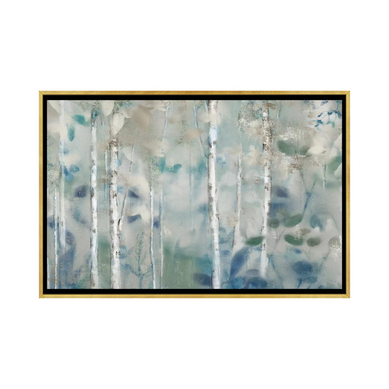 "Zen Forest II" par Nan, reproduction d’art, Pas de tapis, H 32 po x l 48 po x P 1,5 po, Toile encadrée d'or