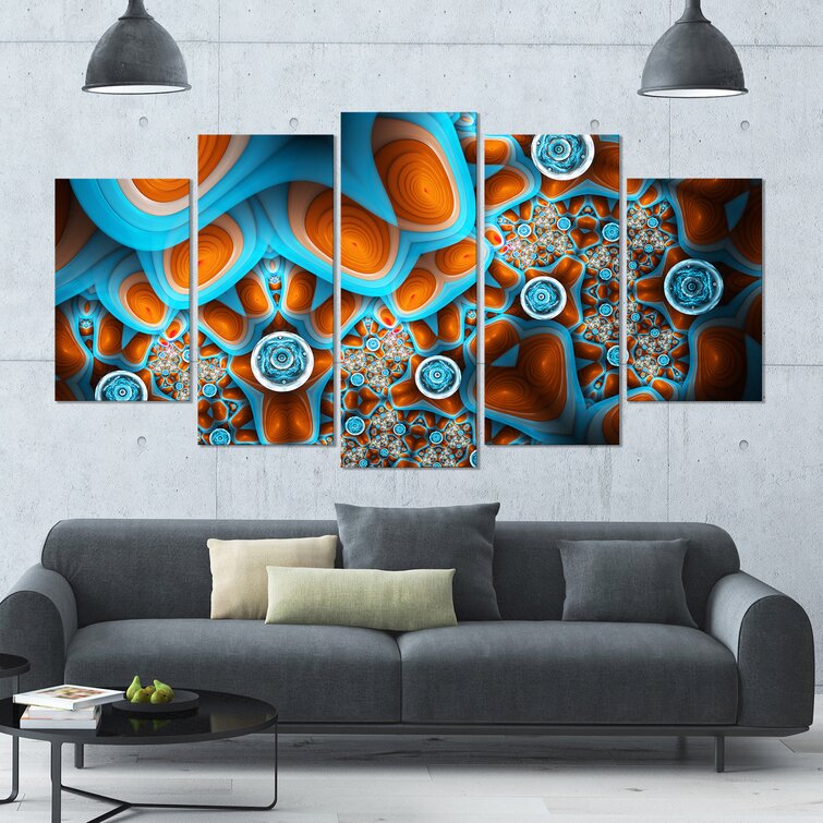 DesignArt Brown Extraterrestrial Life Forms On Canvas 5 Pieces Print ...