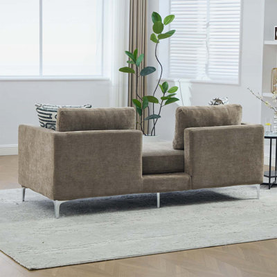 Méridienne en chenille de 77,5 po de largeur, canapé surdimensionné moderne avec 4 coussins, canapé-lit pour le salon et la chambre d'amis