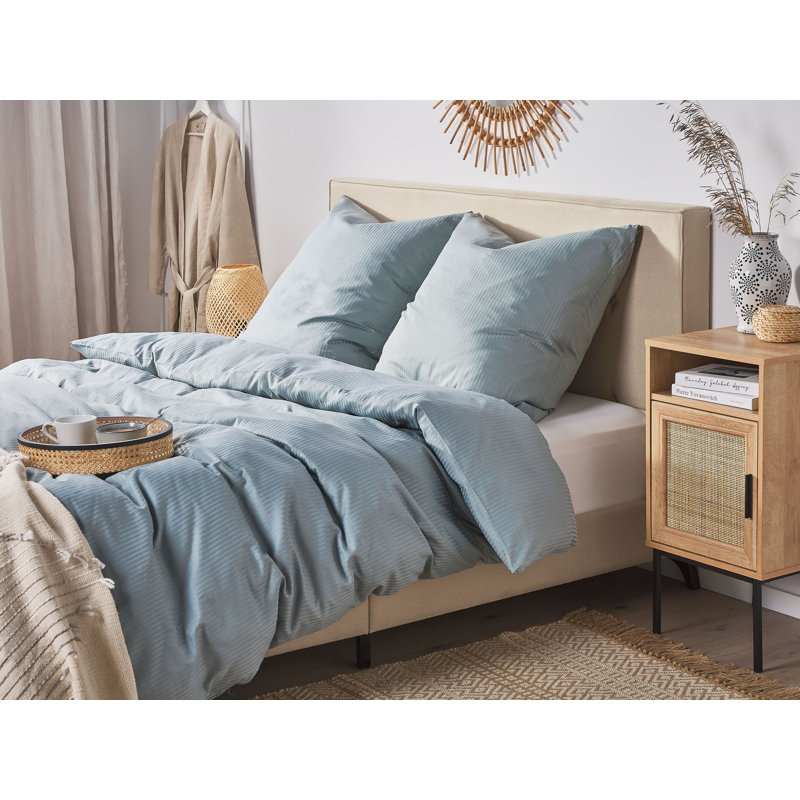 Illig Cotton 550 TC Duvet Cover Set, Grey, 200 x 200cm Duvet Cover + 2 Standard Pillowcases