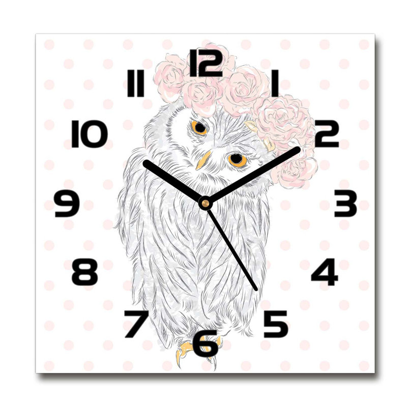 Ible Glass Wall Clock, Black/Grey/Pink