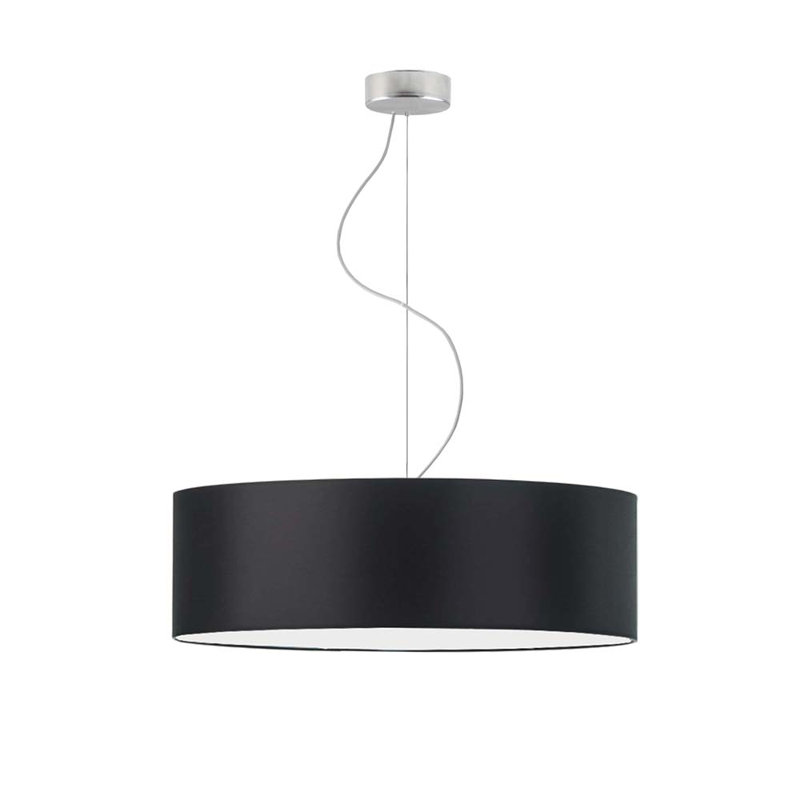 Aubryella 4 - Light Drum Pendant, Brushed Steel, Black