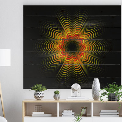 «Psychedelic Yellow Fractal Flower», impression