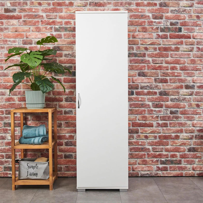 Armoire polyvalente avec nombreuses tablettes, finition blanche, 19,7 po x 69,3 po x 19,3 po | 100% panneau de particules revêtu de mélamine, épaisseur: 0,71 pouce | Conception murale pour une utilisation efficace de l'espace