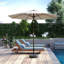 Base de parasol lestée 22l | Support rond robuste pour parasols de marché | Noir