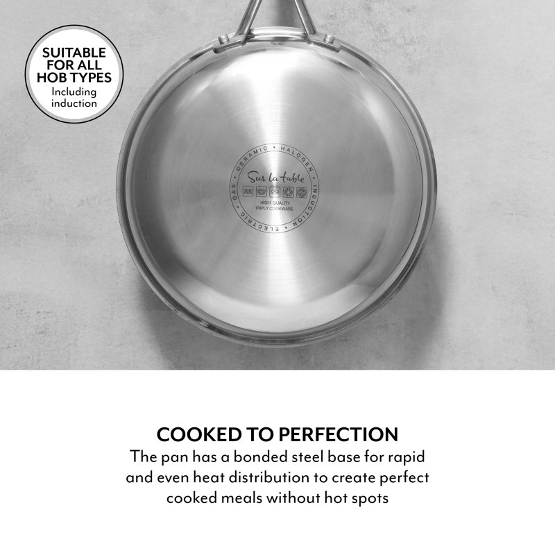 Stainless Steel Non-Stick Frying Pan, 5cm H x 24cm W