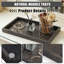 Plateau de meuble-lavabo en marbre noir véritable
