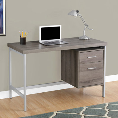 Bureau d'ordinateur, bureau personnel, ordinateur portable, installation à gauche, à droite, tiroirs de rangement, L 48 po, travail, stratifié, métal, contemporain, moderne