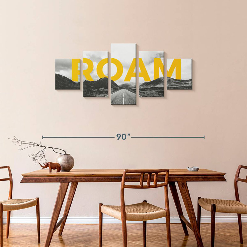 Roam typographie, H 34 po x l 74 po