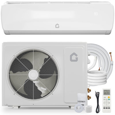 9000 BTU Mini Split Air Conditioner, 19 SEER2 Ductless Inverter AC with Heat Pump, Cools 450 Sq.Ft, 115V Pre-Charged Installation Kit, Quiet for Bedroom Living Room