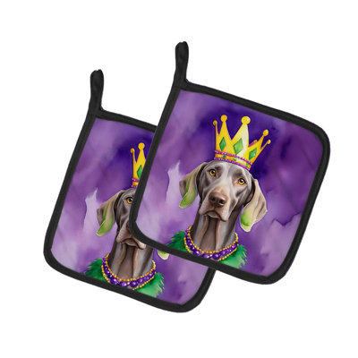 Paire de poignées Weimaraner King of Mardi Gras