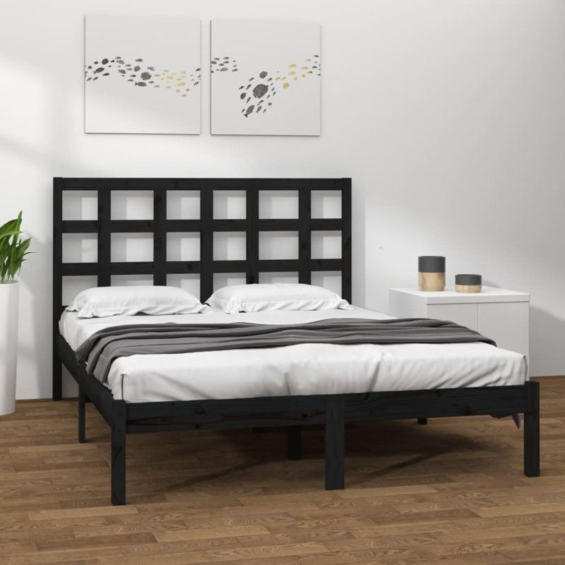 Bed Frame Solid Wood, natural, Double (4'6)
