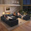 Canapé d'angle modulaire en forme de U de 359 cm (141,2 po), canapé infonuagique surdimensionné sans ossature avec double méridienne, canapé-lit 8 places à assise profonde pour salon-1709351319
