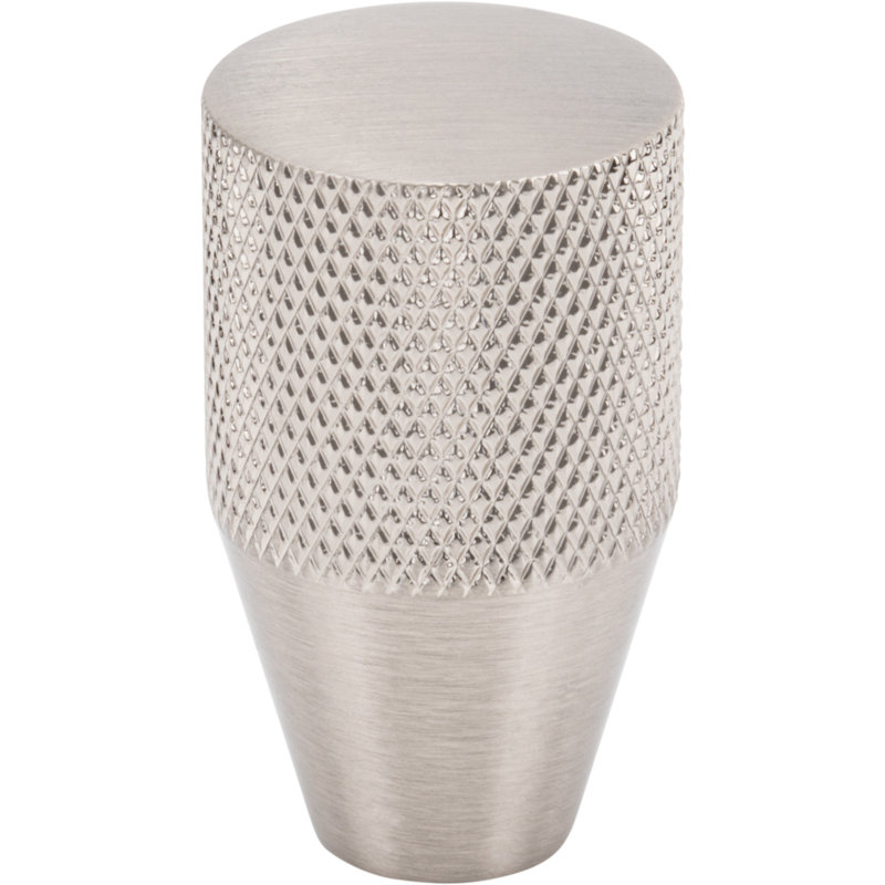 Beliza 3/4" Diameter Conical Knurled Knob, Brushed Satin Nickel