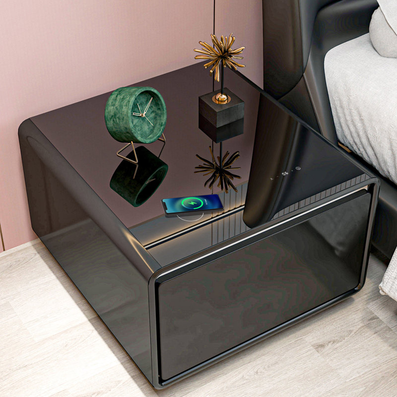 Modern Smart Side Table With Built-In Fridge