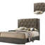 Grand lit pour chambre à coucher, finition grise, tête de lit, lit en bois d'hévéa moderne, gris-14570051