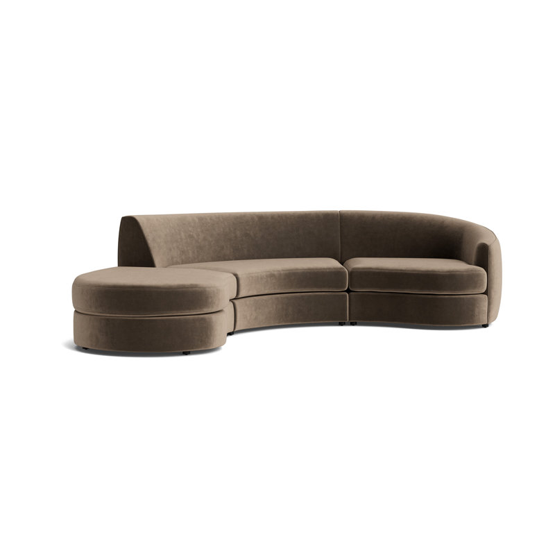 Sectional, Performance Velvet - Otter