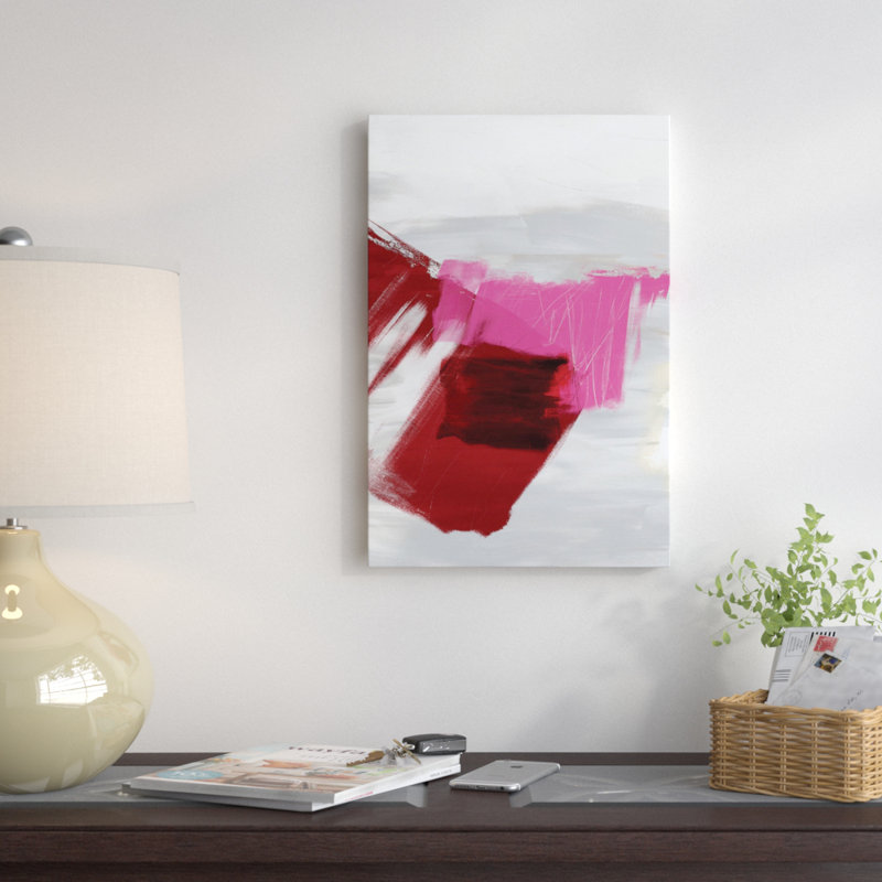 "Magenta Abstract II" par Sisa Jasper, reproduction d'art sur toile tendue, H 12 po x l 8 po x P 0,75 po