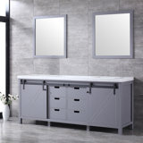 Marsyas 80 in W x 22 in D Double Bath Vanity and 30 in Mirrors