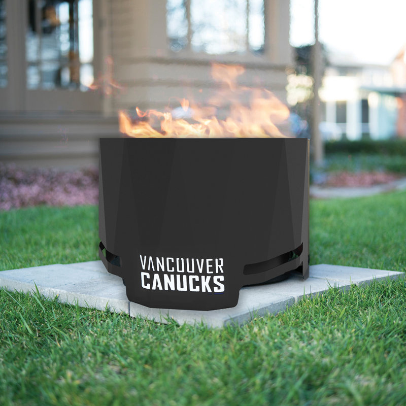 Round Steel Smokeless Fire Pit, Vancouver Canucks