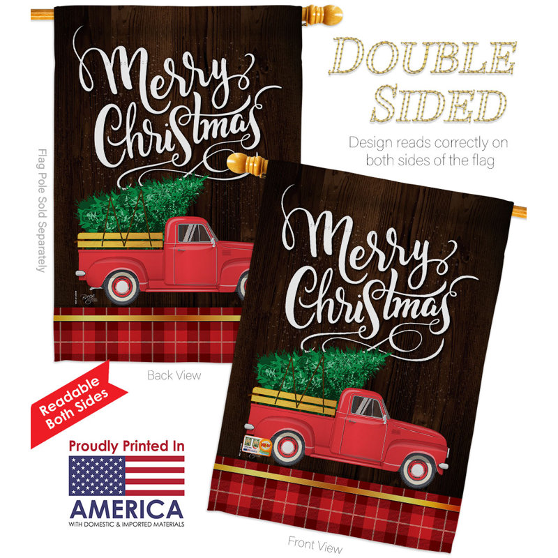 Ensemble de drapeaux en polyester 40 x 28 po It's Christmas Time House
