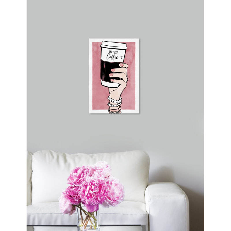 "coffee to go" , reproduction d’art sur toile, H 15 po x l 10 po x P 1,5 po, Toile tendue