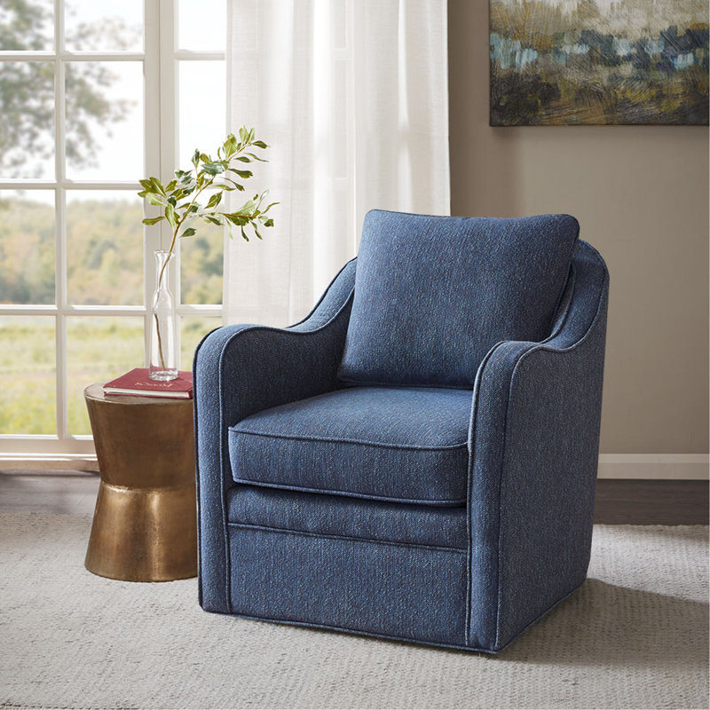 Chaise pivotante confortable et polyvalente pour des espaces de vie élégants, Tissu orange