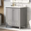Ensemble de meuble-lavabo 30 po avec lavabo, armoire de salle de bain multifonctionnelle avec portes et tiroir, structure solide et panneau de fibres à densité moyenne-115672390-115672392