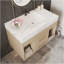 Ensemble de meuble-lavabo flottant 29,9 po avec lavabo sous-comptoir en céramique fritté et fixation murale pour petites salles de bain, appartement-1780753104-1780753102