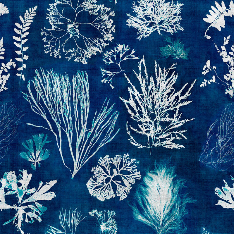 Atoll Abstract Wallpaper Roll, Blue/White