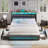 LED Upholstered Platform Bed Frame with 4 Storage Drawers and Storage Headboard-2002608462-2002412866