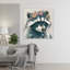 Raccoon Cameo I Whimsical Contemporary Animal Flower Wall Art Print 1 Piece Wrapped Canvas Wall Art-1713431437