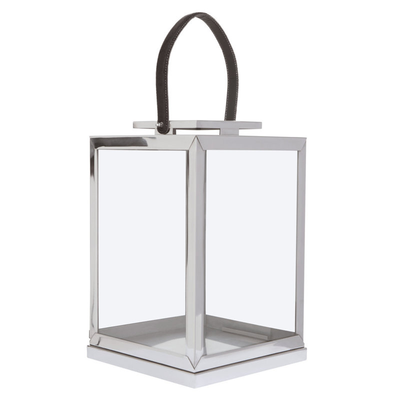 Searle Glass Tabletop Lantern, 47cm H x 30cm W x 30cm D