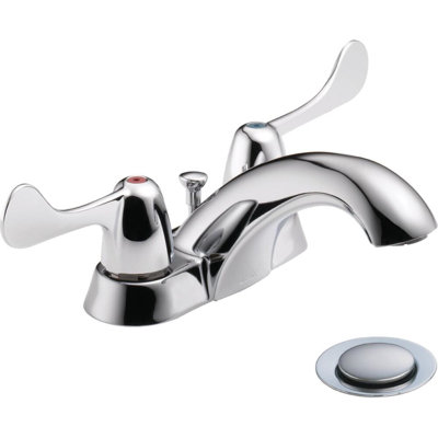 Robinet de bain à deux poignées avec drain escamotable central à
