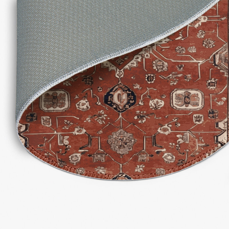 Tapis d'intérieur et d'extérieur brun Persian, Rond 5 pi
