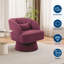 Fauteuil demi-tonneau pivotant en velours côtelé avec dossier rayé, siège d'appoint rond moelleux pour le salon-1331599429-1331599432