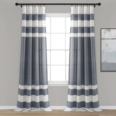 Cape Cod Stripe Cotton Curtain Pair