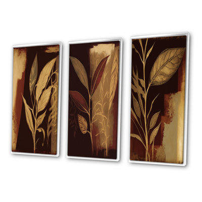 " Terra Cotta Chocolate Leaves " 3 - Pieces