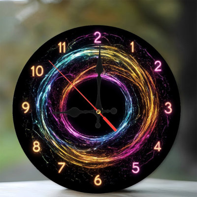 Neon effect Clock Energy Vortex