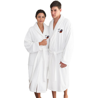 Peignoir brodé The Holiday Aisle® 100% coton unisexe