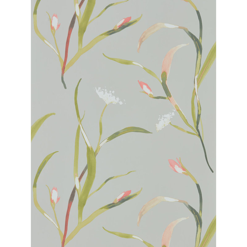 Saona Wallpaper, Coral/Silver
