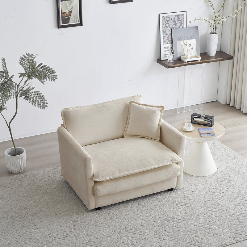 Charmant fauteuil à siège simple profond pour le confort et le style.