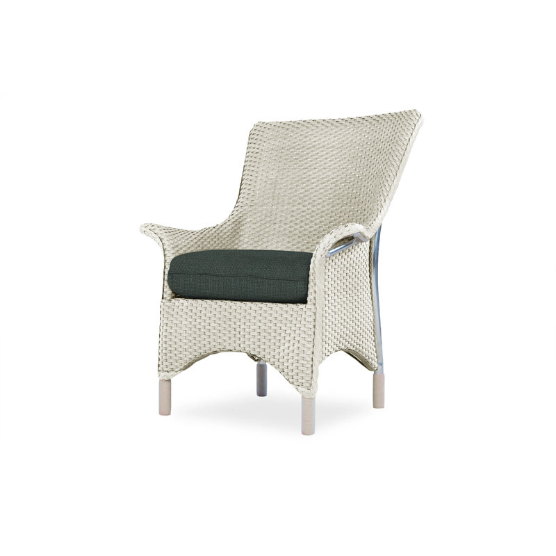 Mandalay Outdoor Dining Armchair, Linen, Flagship Lapis Sunbrella®