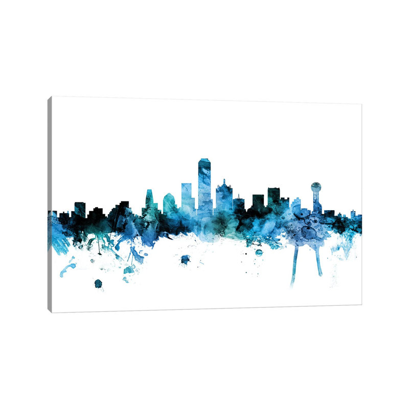 Dallas, Texas Skyline by Michael Tompsett - Wrapped Canvas Gallery-Wrapped Canvas Giclée, 30.48 cm H x 45.72 cm W
