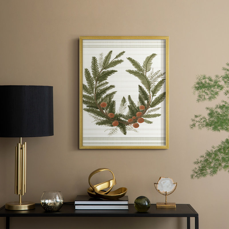 «Christmas Holiday Art» CECLXIV, reproduction d'art encadrée - bois massif, H 30 po x l 24 po, Doré